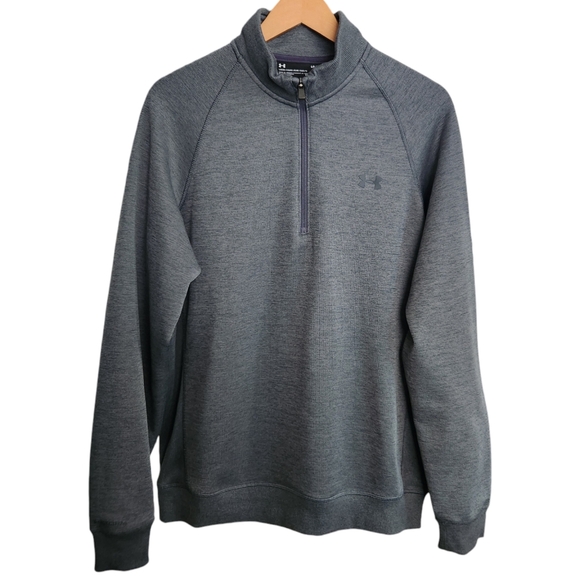 Under Armour Storm 1/4 Zip Sweater Mens Large Gray Fleece Cold Gear Sweatshirt - Picture 1 of 8